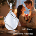 wholesale 925 Sterling Silver Moonstone Teardrop Pendant Necklace With Chain For Women-0-3